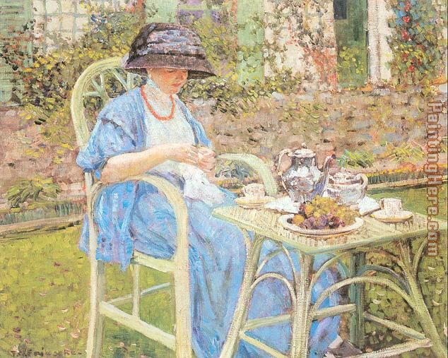 Breakfast in the Garden painting - Frederick Carl Frieseke Breakfast in the Garden art painting
